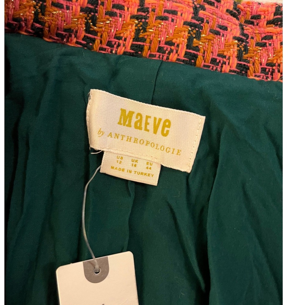 NWT Anthropologie Maeve Tweed Cropped Fringe Blazer - Picture 3 of 11